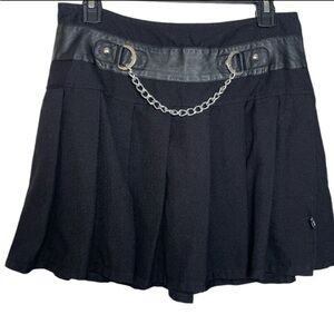 Royal Bones Black Mini Skirt with Chain Detail
